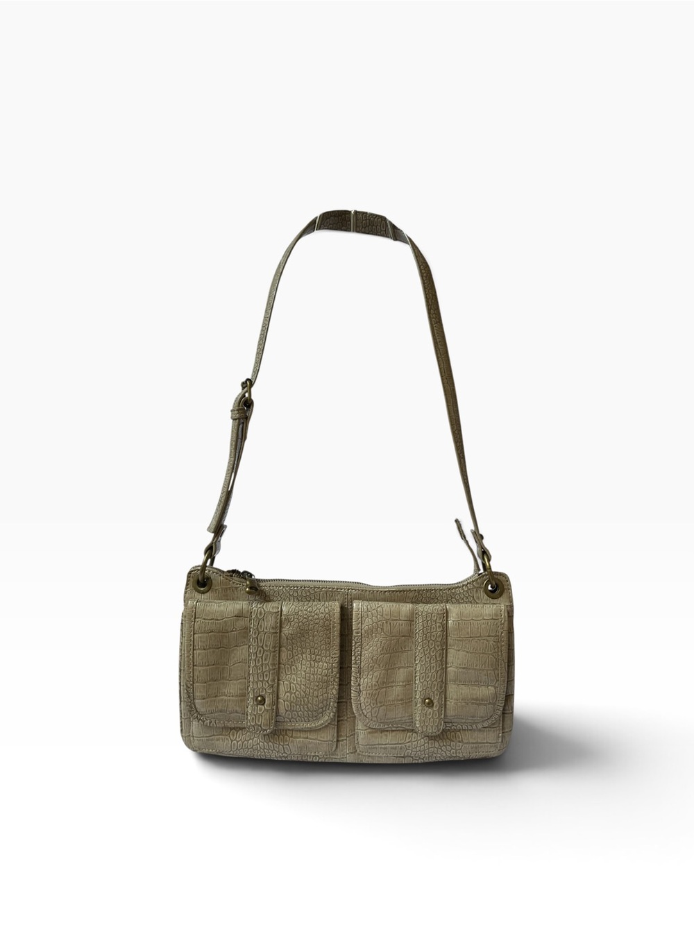 Vera Bradley Olive Green Shoulder Bag - Classic Croc Texture